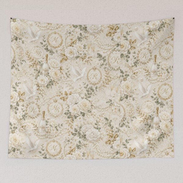 Item preview, Elegant wedding pattern with gold accents designed and sold by Side Quest Co..