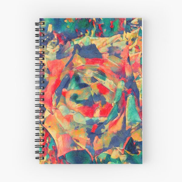 Item preview, Impressionist Abstract Red and Teal Rose Macro Digital Painting designed and sold by BalkanBloom.