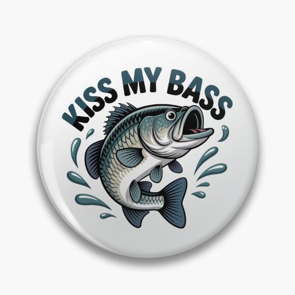 Item preview, Kiss My Bass Funny Fishing Pun Design designed and sold by Black Directive.