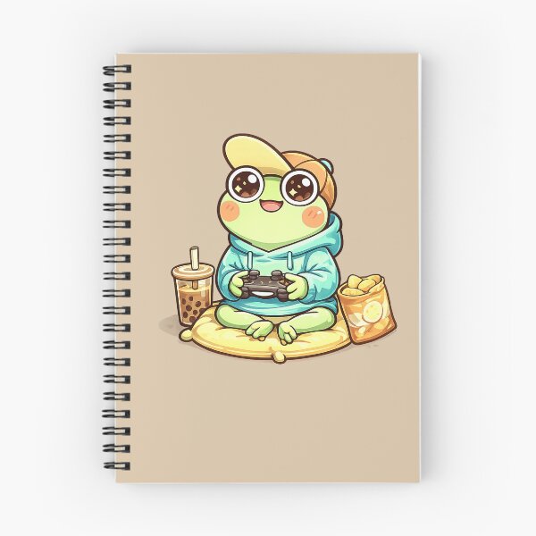 Item preview, Cozy Gamer Frog – Pastel Kawaii Gaming Illustration designed and sold by annenambiro.
