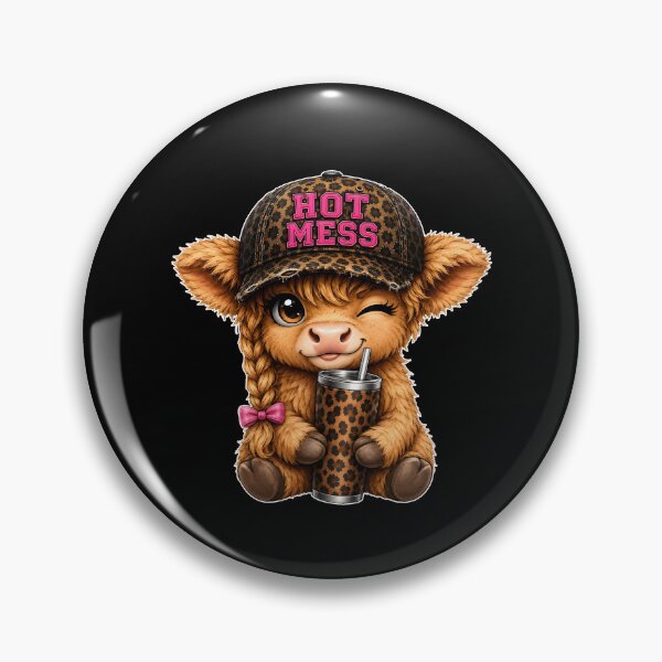 Item preview, Hot Mess Highland Cow designed and sold by Johnny-Store.