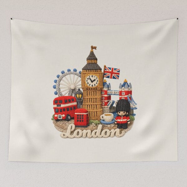 Item preview, Cute Knitted London Landmark | Handmade Yarn City Travel Knit Souvenir designed and sold by Moons Studio.