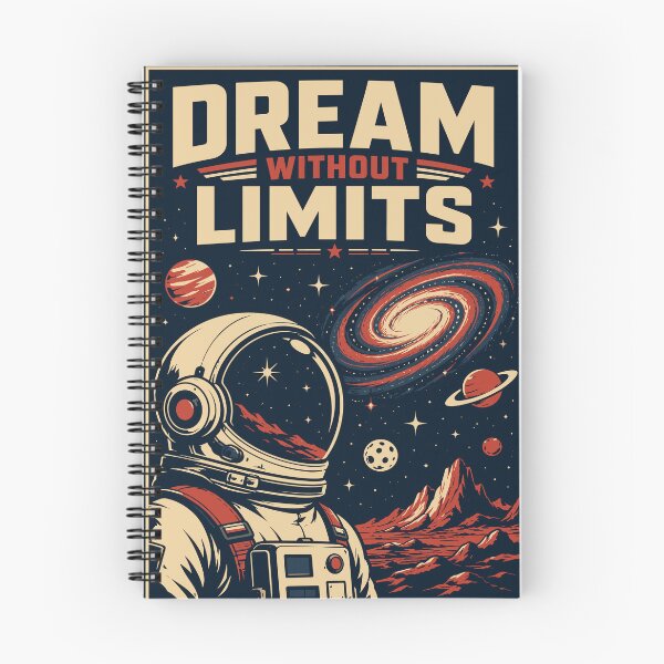 Item preview, Dream Without Limits - Retro Astronaut Galaxy Inspirational Poster designed and sold by arfindo-indra.
