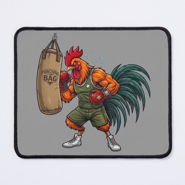 Item preview, Badass Boxing Rooster Training Heavy Punching Bag Mascot designed and sold by BreezifyDesignStudio.