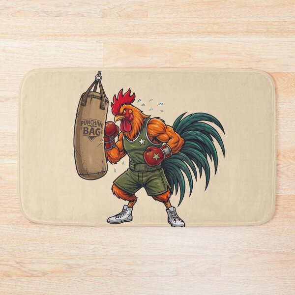 Item preview, Badass Boxing Rooster Training Heavy Punching Bag Mascot designed and sold by BreezifyDesignStudio.