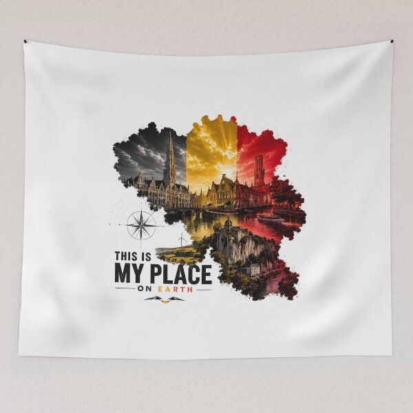 Item preview, Belgium Map Travel Art This Is My Place On Earth designed and sold by JMDG Studio.