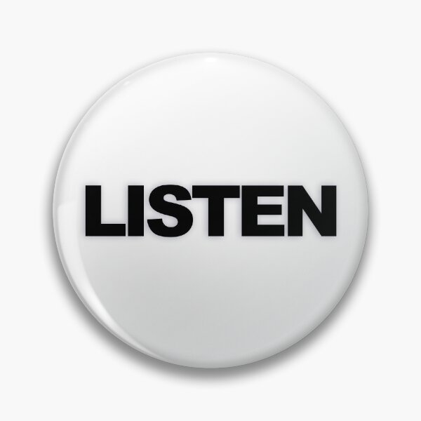 Item preview, LISTEN — Black Minimal Bold Type Statement designed and sold by WORDPAUSE.