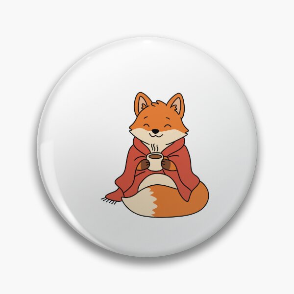 Item preview, Cute Cozy Fox with Blanket and Hot Coffee - Autumn Hygge Cartoon Graphic designed and sold by VOYID ART STUDIO.