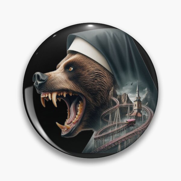 Item preview, Gothic Nun Bear and Haunted Church Rollercoaster Art designed and sold by LujziWorld.