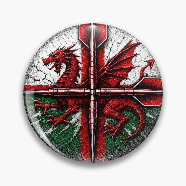 Item preview, Wales Darts Crossed Darts Grunge Design designed and sold by rafi18.