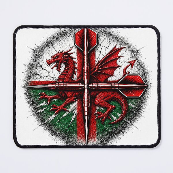 Item preview, Wales Darts Crossed Darts Grunge Design designed and sold by rafi18.
