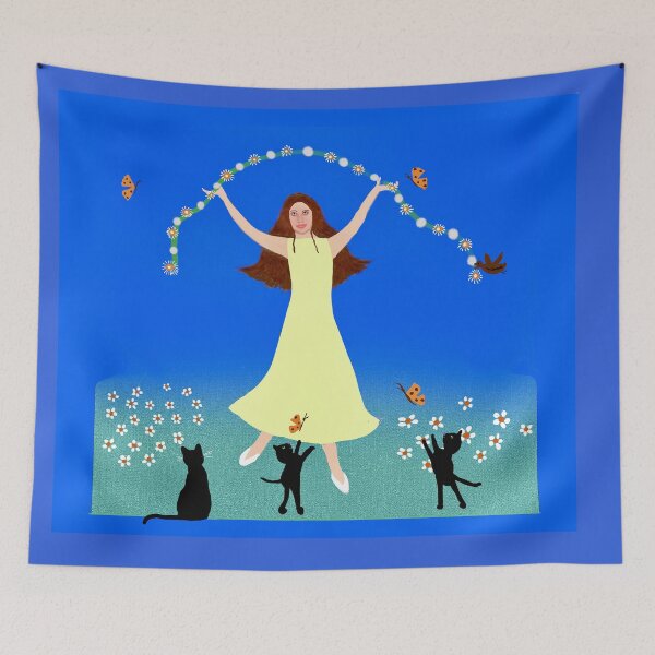 Item preview, Girl Dancing with Garland designed and sold by Elaine M Hayward .