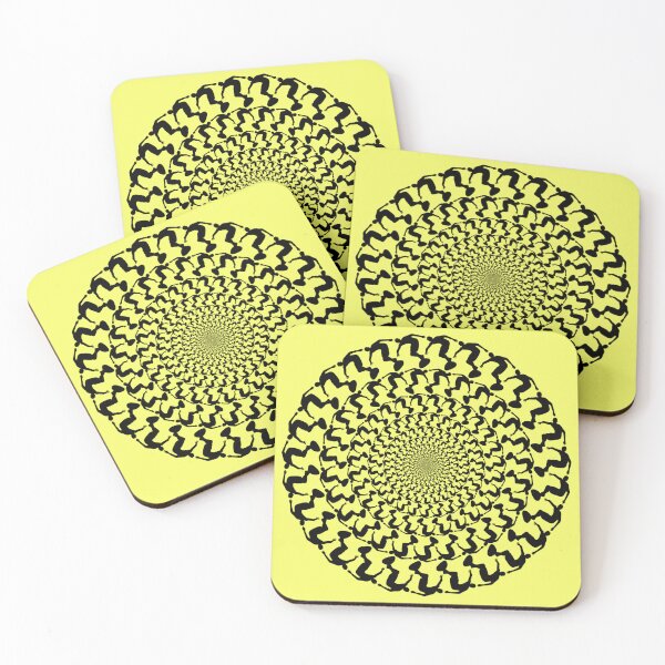 Item preview, Yellow Wake Surfing Black Kaleidoscope Mandala  designed and sold by ChristinasMess.