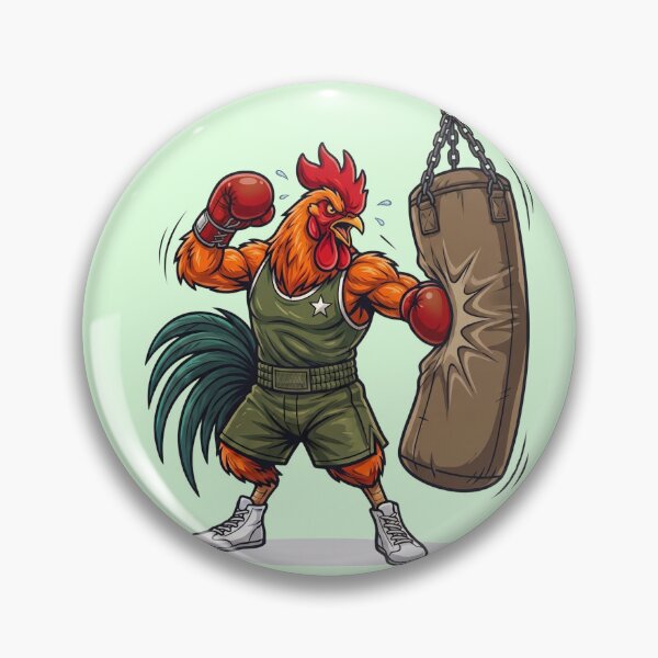 Item preview, Badass Boxing Rooster Hitting Heavy Punching Bag Art designed and sold by BreezifyDesignStudio.
