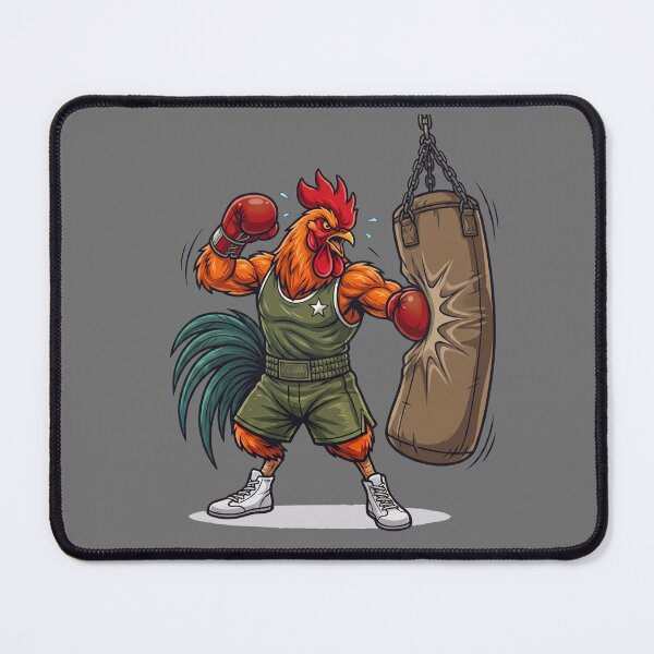 Item preview, Badass Boxing Rooster Hitting Heavy Punching Bag Art designed and sold by BreezifyDesignStudio.
