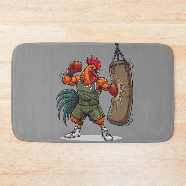 Item preview, Badass Boxing Rooster Hitting Heavy Punching Bag Art designed and sold by BreezifyDesignStudio.