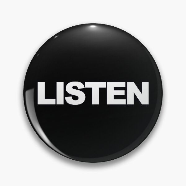 Item preview, LISTEN — White Minimal Bold Type Statement designed and sold by WORDPAUSE.