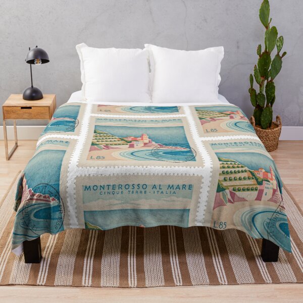 Item preview, Monterosso Italy Cinque Terre Beachfront Stamp Sticker designed and sold by stickercuffs.