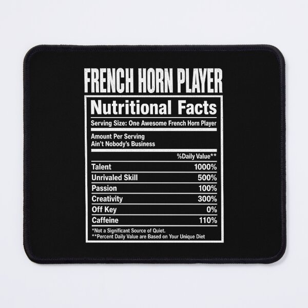 Item preview, French Horn Player Nutritional Facts designed and sold by Randomera.
