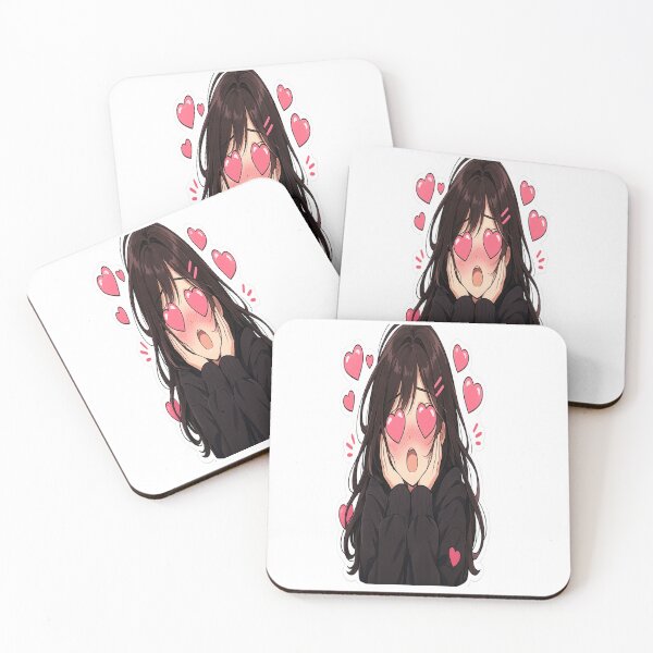 Item preview, Heart Eyes Anime Girl – Cute Love Reaction Sticker designed and sold by Funky Fable studio.