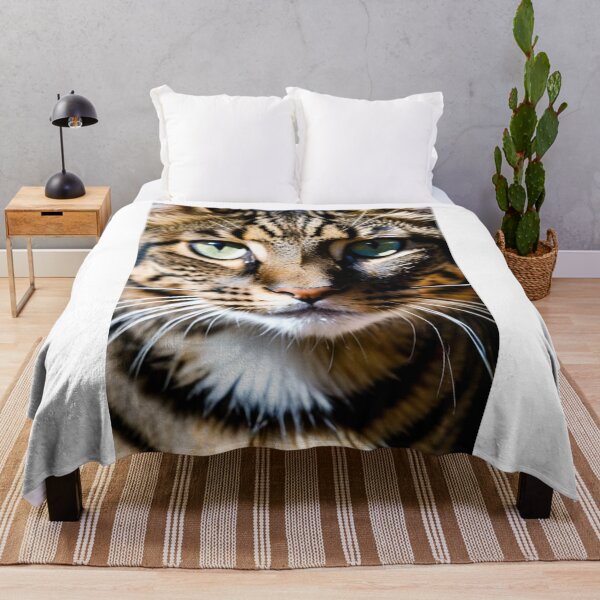 Item preview, Animals - Tabby Cat Portrait, Captivating Blue-Green Eyes designed and sold by World-Pets.