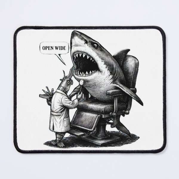 Item preview, Open Wide Shark Dentist Funny Shrimp Ocean designed and sold by WonderMugStudio.