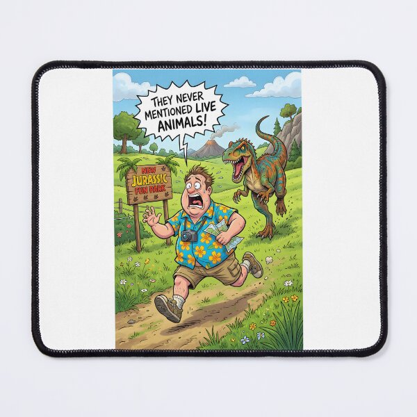 Item preview, Tourist Chased by dinosaur in Family Fun Park designed and sold by Museum Of Non-Existing Art.