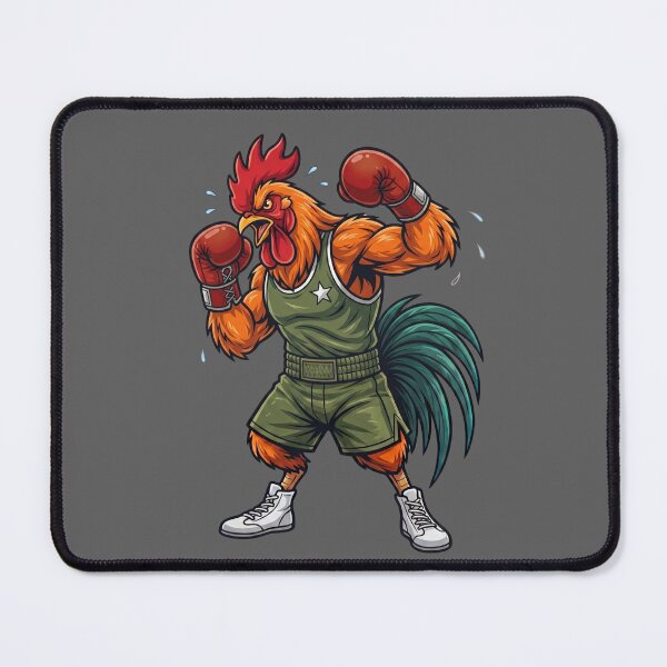 Item preview, Badass Boxing Rooster Fighting Stance Gym Mascot designed and sold by BreezifyDesignStudio.