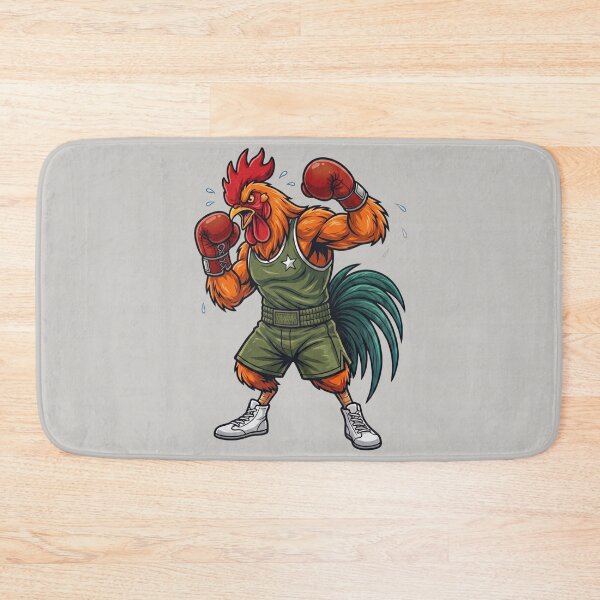 Item preview, Badass Boxing Rooster Fighting Stance Gym Mascot designed and sold by BreezifyDesignStudio.