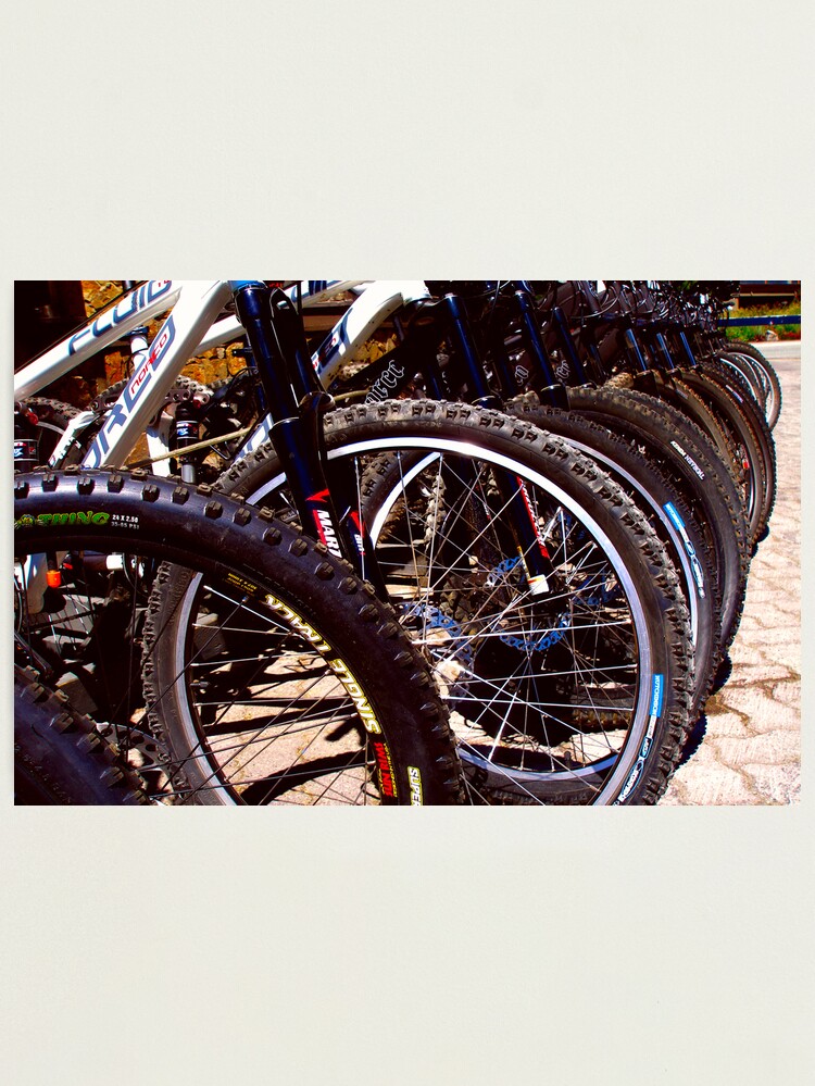 Thumbnail 1 of 3, Photographic Print, Lined up Bikes designed and sold by MaluC.