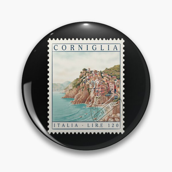 Item preview, Corniglia Italy Cinque Terre Clifftop Stamp Sticker designed and sold by stickercuffs.