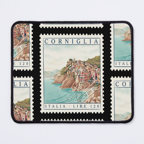 Item preview, Corniglia Italy Cinque Terre Clifftop Stamp Sticker designed and sold by stickercuffs.