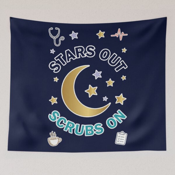 Item preview, Stars Out Scrubs On Funny Night Shift Nurse Healthcare Worker Gift Tshirt designed and sold by HopeAndHustle.