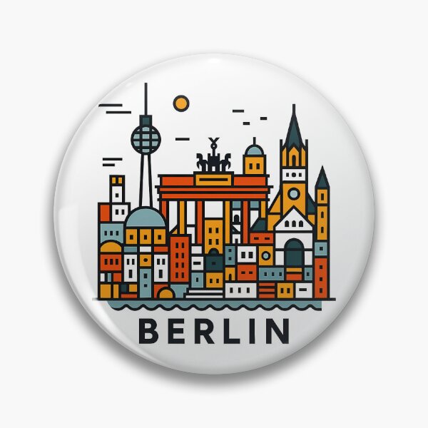 Item preview, Berlin Germany Travel Souvenir - Brandenburg Gate & TV Tower Art designed and sold by OzzFrequency.