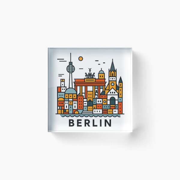 Item preview, Berlin Germany Travel Souvenir - Brandenburg Gate & TV Tower Art designed and sold by OzzFrequency.