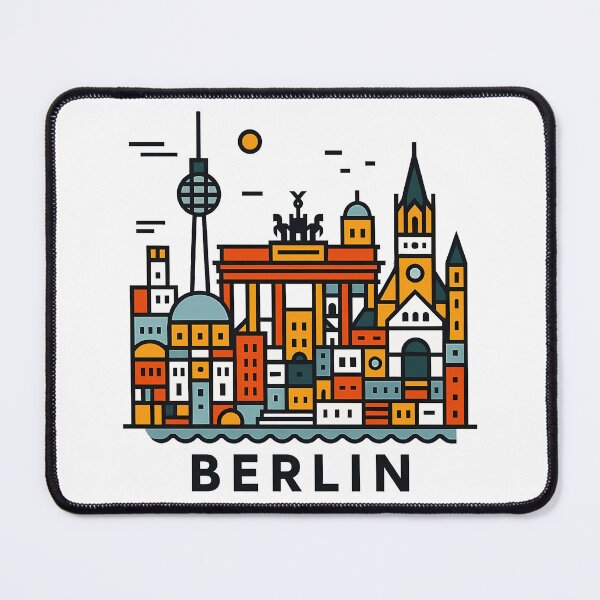 Item preview, Berlin Germany Travel Souvenir - Brandenburg Gate & TV Tower Art designed and sold by OzzFrequency.