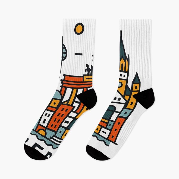 Item preview, Berlin Germany Travel Souvenir - Brandenburg Gate & TV Tower Art designed and sold by OzzFrequency.