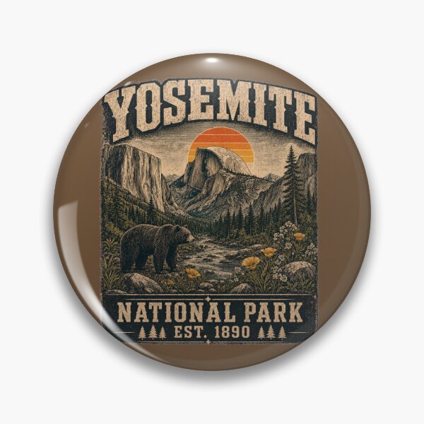 Item preview, Vintage Yosemite National Park Bear Half Dome Illustration designed and sold by Tobull.
