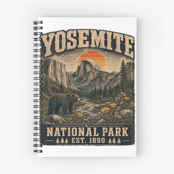 Item preview, Vintage Yosemite National Park Bear Half Dome Illustration designed and sold by Tobull.