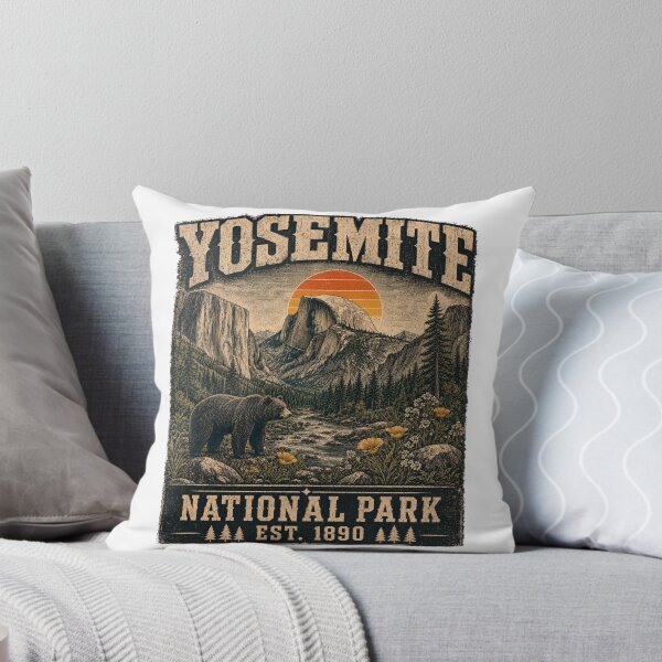 Item preview, Vintage Yosemite National Park Bear Half Dome Illustration designed and sold by Tobull.