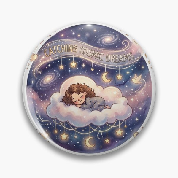 Item preview, Catching Cosmic Dreams Cute Sleeping Girl and Galaxy Sticker designed and sold by DreamyBrushArt.