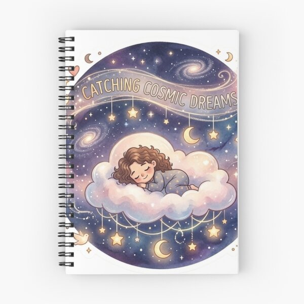 Item preview, Catching Cosmic Dreams Cute Sleeping Girl and Galaxy Sticker designed and sold by DreamyBrushArt.