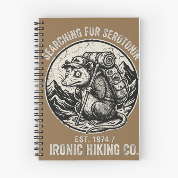 Item preview, Funny Opossum Hiking Meme - Mental Health Serotonin Quest designed and sold by SisuPrintsCo.