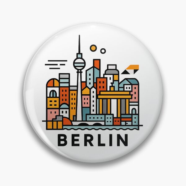 Item preview, Berlin Germany Travel Souvenir - Brandenburg Gate & TV Tower Art designed and sold by OzzFrequency.