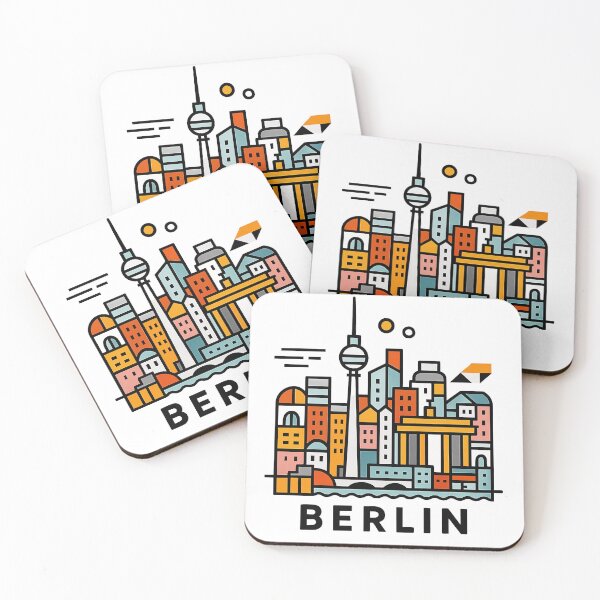 Item preview, Berlin Germany Travel Souvenir - Brandenburg Gate & TV Tower Art designed and sold by OzzFrequency.
