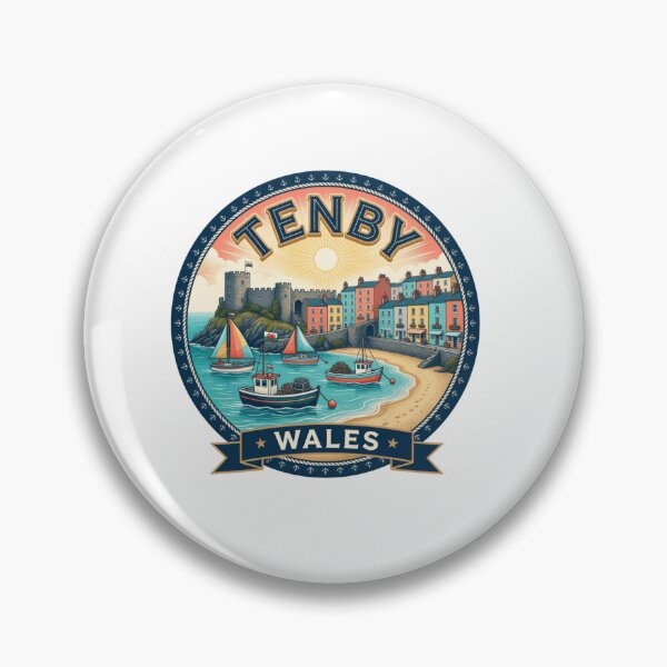 Item preview, Tenby Wales Harbor Travel Sticker Souvenir Summer Edition designed and sold by Imaginarium of Chaos falcon88 .