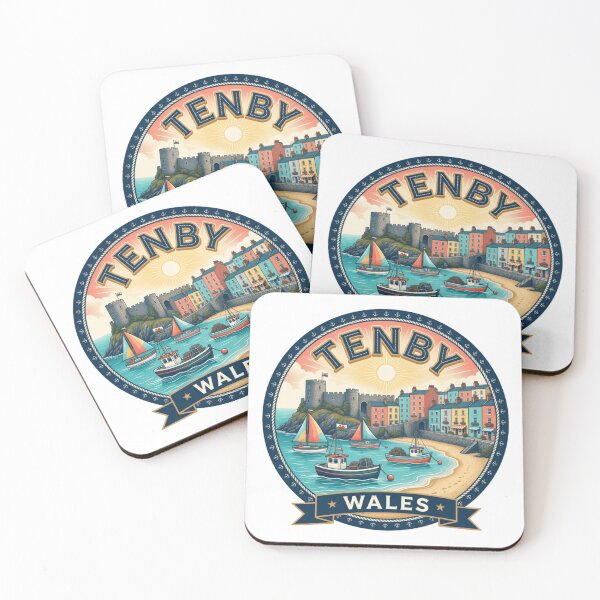 Item preview, Tenby Wales Harbor Travel Sticker designed and sold by Imaginarium of Chaos falcon88 .