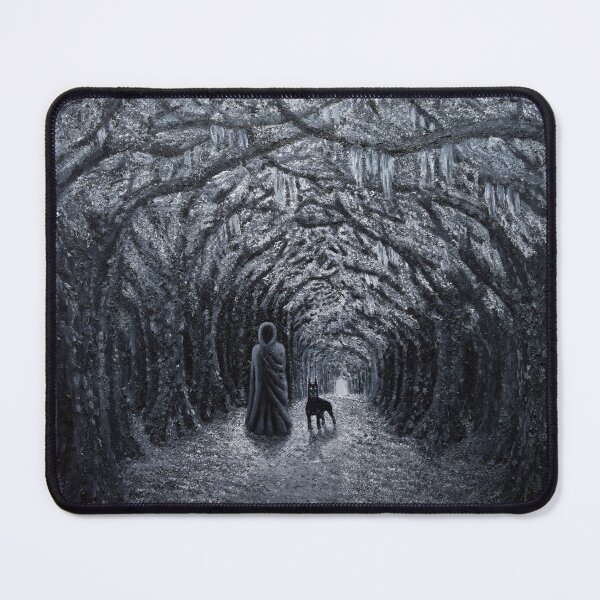 Item preview, Untitled oil painting 18x24 spooky forest figurte and dog designed and sold by PabloVonPablo.