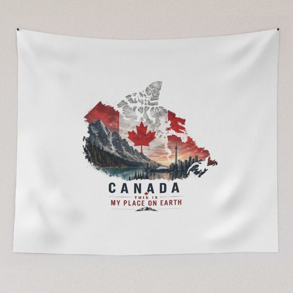 Item preview, Canada Map Travel Art My Place On Earth designed and sold by JMDG Studio.