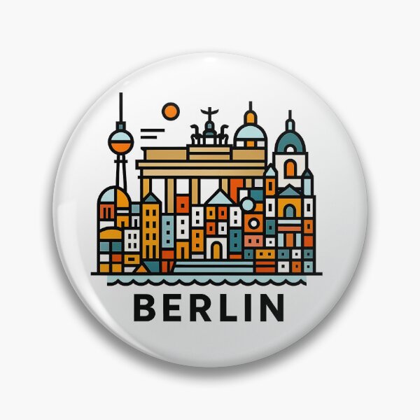 Item preview, Berlin Germany Travel Souvenir - Brandenburg Gate & TV Tower Art designed and sold by OzzFrequency.